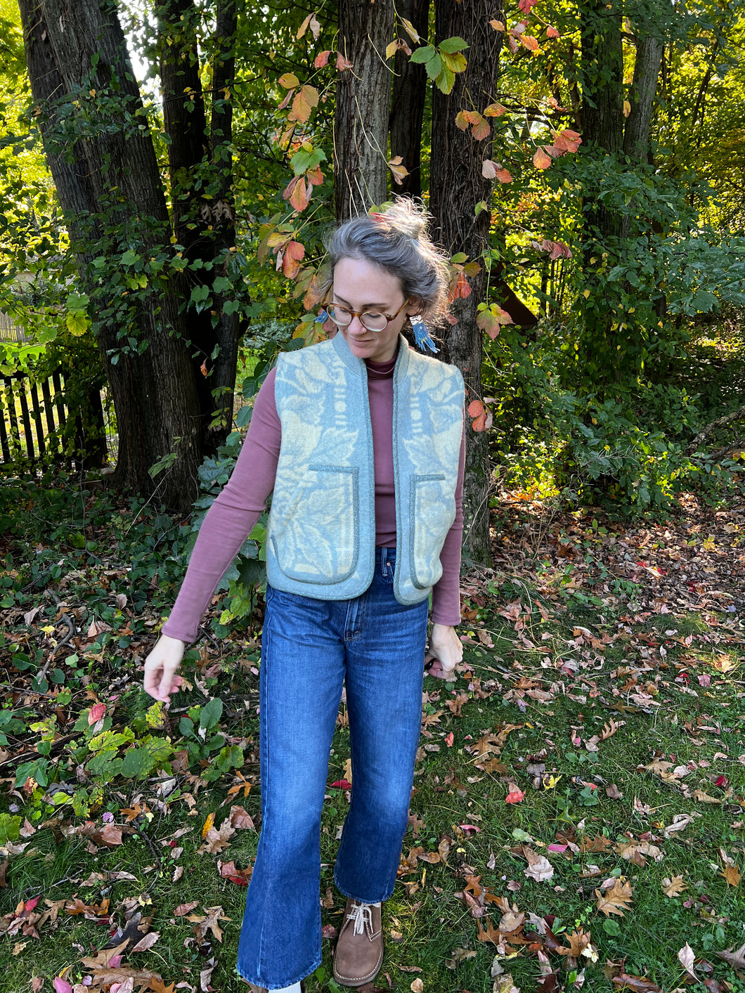 One-of-a-Kind: Golden Dawn Vintage Wool Blanket Vest (XS-M)