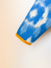 Load image into Gallery viewer, One-of-a-Kind: Blue Floral Wool Ukrainian Blanket Flora Jacket (L)
