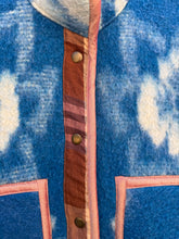 Load image into Gallery viewer, One-of-a-Kind: Blue Raspberry Floral Ukrainian Blanket Flora Jacket (S)
