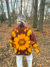 Load image into Gallery viewer, One-of-a-Kind: Brown and Canary Floral Ukrainian Blanket Flora Jacket (L)
