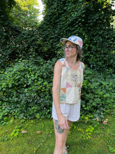 Load image into Gallery viewer, One-of-a-Kind: Feedsack Floral Shoofly Turnaround Tank (M)
