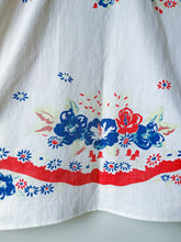 Load image into Gallery viewer, One-of-a-Kind: Vintage Blue Hollyhock Tablecloth Shaftsbury Shirt (M)
