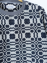 Load image into Gallery viewer, One-of-a-Kind: Black and Cream Coverlet Pullover (L)
