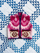 Load image into Gallery viewer, One-of-a-Kind: Ukrainian Floral Wool Blanket Colorblock Cropped Vest (XS-S)
