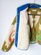 Load image into Gallery viewer, One-of-a-Kind: Orange and Green Floral Ukrainian Blanket Flora Jacket (S)
