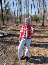 Load image into Gallery viewer, One-of-a-Kind: Fuchsia Floral Ukrainian Blanket Flora Jacket (S)
