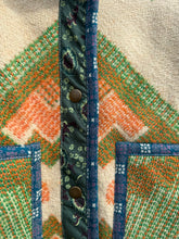 Load image into Gallery viewer, One-of-a-Kind: Geometric Floral Ukrainian Blanket Flora Jacket (S)
