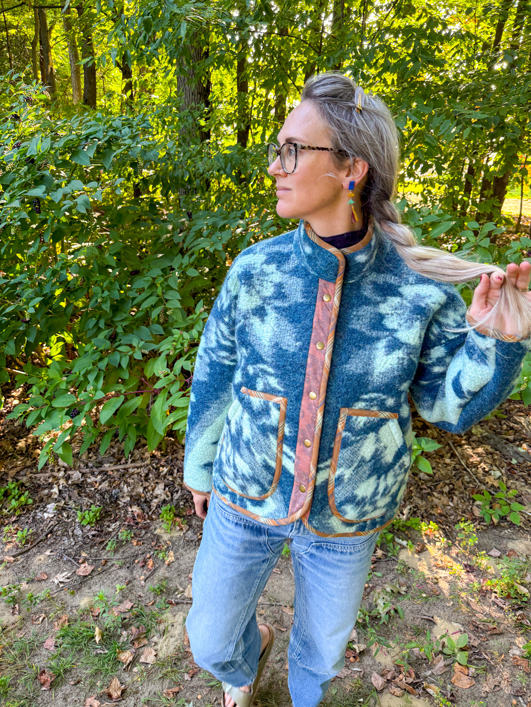 One-of-a-Kind: Ukrainian Sapphire Blanket Flora Jacket (M)