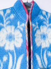 Load image into Gallery viewer, One-of-a-Kind: Blue Floral Ukrainian Blanket Vest (XS-M)
