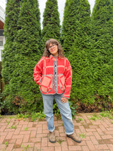 Load image into Gallery viewer, One-of-a-Kind: Gridline Vintage Wool Blanket Flora Jacket (M)
