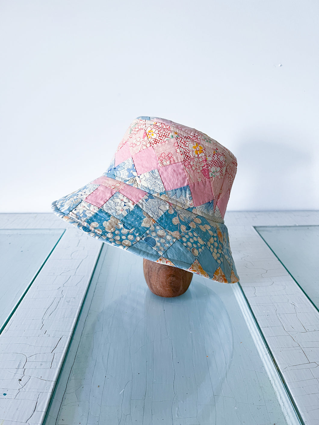 One-of-a-Kind: Around the World Quilt Top Bucket Hat (Adult S/M) #2