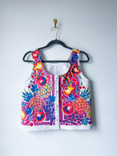 Load image into Gallery viewer, One-of-a-Kind: Vintage Tutti Fruitti Tablecloth Pearl Snap Tank (S)
