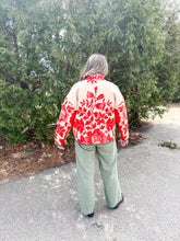 Load image into Gallery viewer, One-of-a-Kind: Cherry Floral Ukrainian Blanket Flora Jacket (M)
