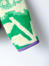 Load image into Gallery viewer, One-of-a-Kind: Green Geometric Floral Ukrainian Blanket Flora Jacket (S)
