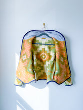 Load image into Gallery viewer, One-of-a-Kind: Geometric Floral Ukrainian Blanket Hooded Flora Jacket (M)
