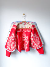 Load image into Gallery viewer, One-of-a-Kind: Red Floral Ukrainian Blanket Flora Jacket (S)
