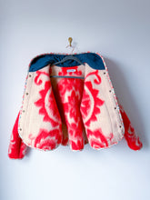 Load image into Gallery viewer, One-of-a-Kind: Coral Floral Ukrainian Blanket Hooded Flora Jacket (S)
