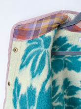 Load image into Gallery viewer, One-of-a-Kind: Turquoise Floral Ukrainian Blanket Flora Jacket (M)
