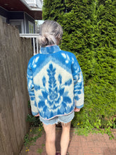 Load image into Gallery viewer, One-of-a-Kind: Blueberry Floral Ukrainian Blanket Flora Jacket (M)
