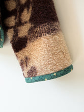 Load image into Gallery viewer, One-of-a-Kind: Chocolate Floral Ukrainian Blanket Flora Jacket (S)
