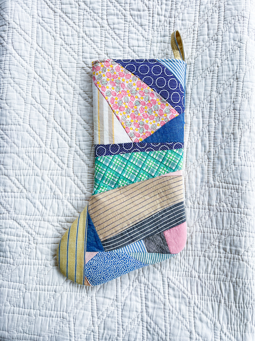 One-of-a-Kind: Scrappy Feedsack Stocking #2