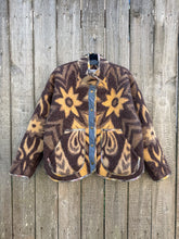 Load image into Gallery viewer, One-of-a-Kind: Chocolate Floral Ukrainian Blanket Flora Jacket (M)
