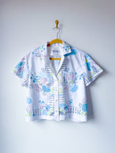 Load image into Gallery viewer, One-of-a-Kind: Parisian Garden Vintage Tablecloth Shaftsbury Shirt (S)
