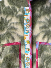 Load image into Gallery viewer, One-of-a-Kind: Green Floral Ukrainian Blanket Hooded Flora Jacket (S)
