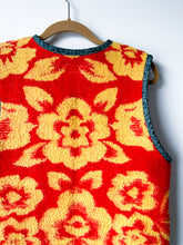 Load image into Gallery viewer, One-of-a-Kind: Tropical Floral Wool Blanket Snap Front Vest (L)
