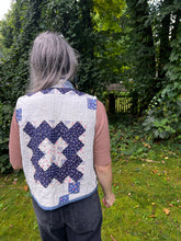 Load image into Gallery viewer, One-of-a-Kind: Indigo Chimney Sweep Quilt Vest (XS-M)
