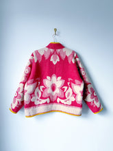 Load image into Gallery viewer, One-of-a-Kind: Fuchsia Floral Ukrainian Wool Blanket Flora Jacket (M)

