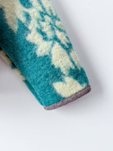 Load image into Gallery viewer, One-of-a-Kind: Turquoise Floral Ukrainian Blanket Flora Jacket (S)
