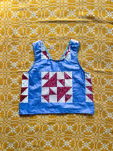 Load image into Gallery viewer, One-of-a-Kind: Old Maid&#39;s Puzzle QUILT TOP Turnaround Tank (S)
