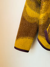 Load image into Gallery viewer, One-of-a-Kind:Mustard and Chartreuse Floral Ukrainian Blanket Hooded Flora Jacket (M)
