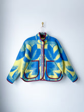 Load image into Gallery viewer, One-of-a-Kind: Blue and Yellow Ukrainian Blanket Flora Jacket (M)
