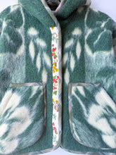 Load image into Gallery viewer, One-of-a-Kind: Deep Forest Floral Ukrainian Blanket Hooded Flora Jacket (M)
