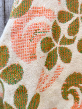 Load image into Gallery viewer, One-of-a-Kind: Orange and Green Floral Ukrainian Blanket Hooded Flora Jacket (L)
