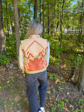 Load image into Gallery viewer, One-of-a-Kind: Green and Red Floral Vintage Blanket Vest (XS-M)

