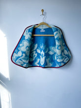 Load image into Gallery viewer, One-of-a-Kind: Ukrainian Blue Floral Wool Blanket Cropped Vest (XS-S)
