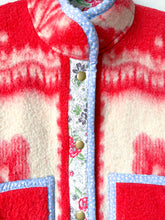 Load image into Gallery viewer, One-of-a-Kind: Red Floral Ukrainian Blanket Flora Jacket (S)
