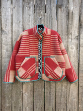 Load image into Gallery viewer, One-of-a-Kind: Geometric Linework Ukrainian Blanket Flora Jacket (M)
