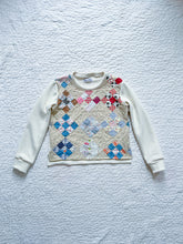 Load image into Gallery viewer, One-of-a-Kind: Nine Patch Split Hem French Terry Pullover #2 (S)
