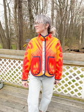 Load image into Gallery viewer, One-of-a-Kind: Red and Goldenrod Floral Ukrainian Blanket Flora Jacket (S)
