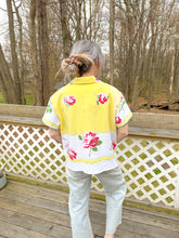 Load image into Gallery viewer, One-of-a-Kind: Sunshine Floral Vintage Tablecloth Shaftsbury Shirt (M)
