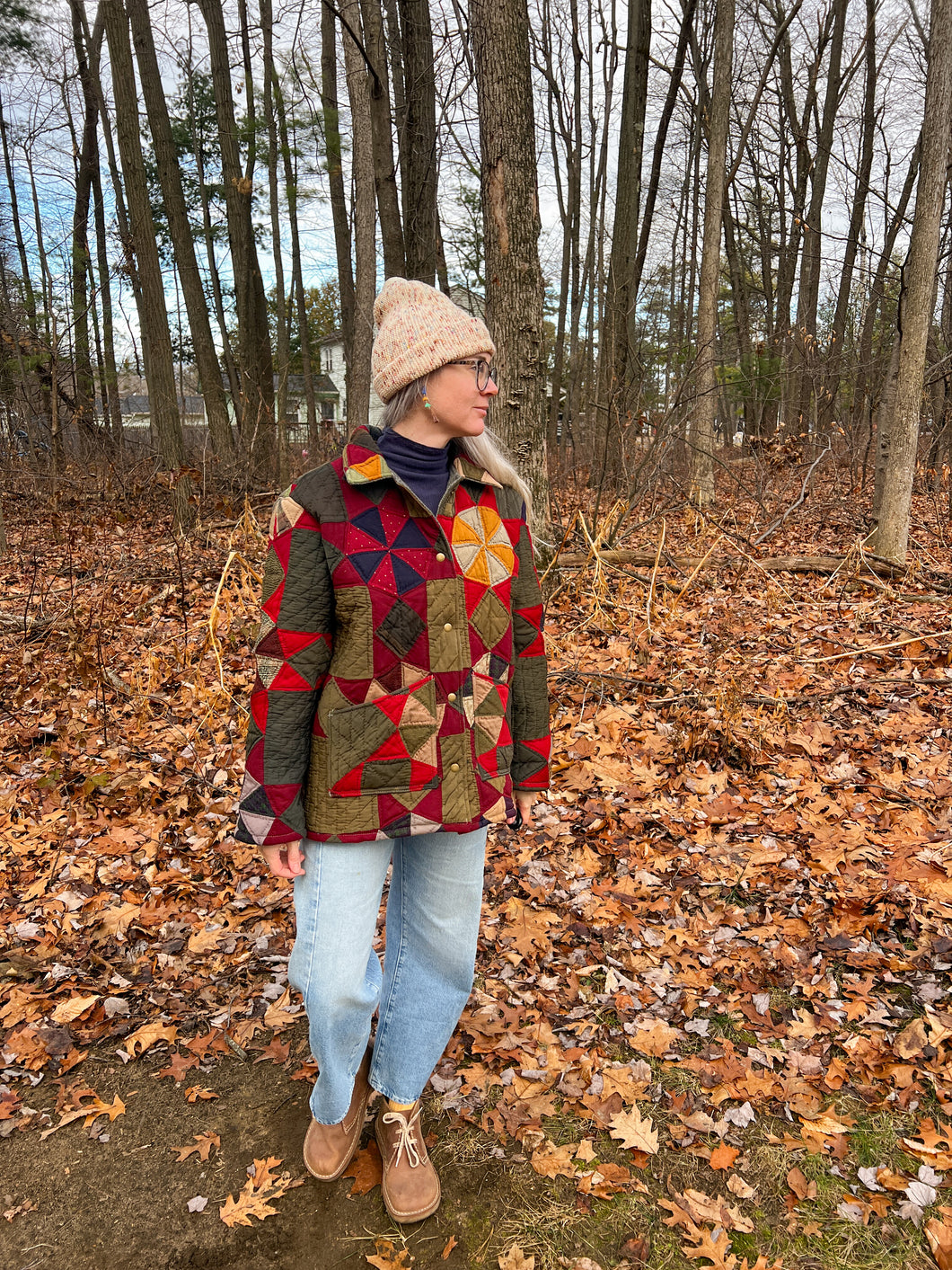 One-of-a-Kind: 19th Century Twinkling Star Lined Chore Coat (L)