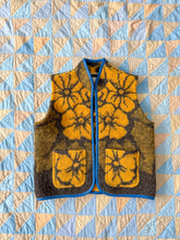 Load image into Gallery viewer, One-of-a-Kind: Goldenrod and Bark Floral Ukrainian Blanket Vest (XS-M)
