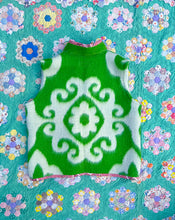 Load image into Gallery viewer, One-of-a-Kind: Green Floral Ukrainian Blanket Vest (M)
