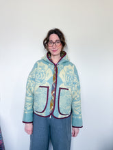 Load image into Gallery viewer, One-of-a-Kind: Golden Dawn Wool Blanket Hooded Flora Jacket (M)
