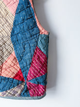Load image into Gallery viewer, One-of-a-Kind: Indigo Dot Rocky Road to Kansas Vest (XS/S)
