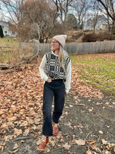 Load image into Gallery viewer, One-of-a-Kind: Navy Coverlet Split Hem French Terry Pullover (L)
